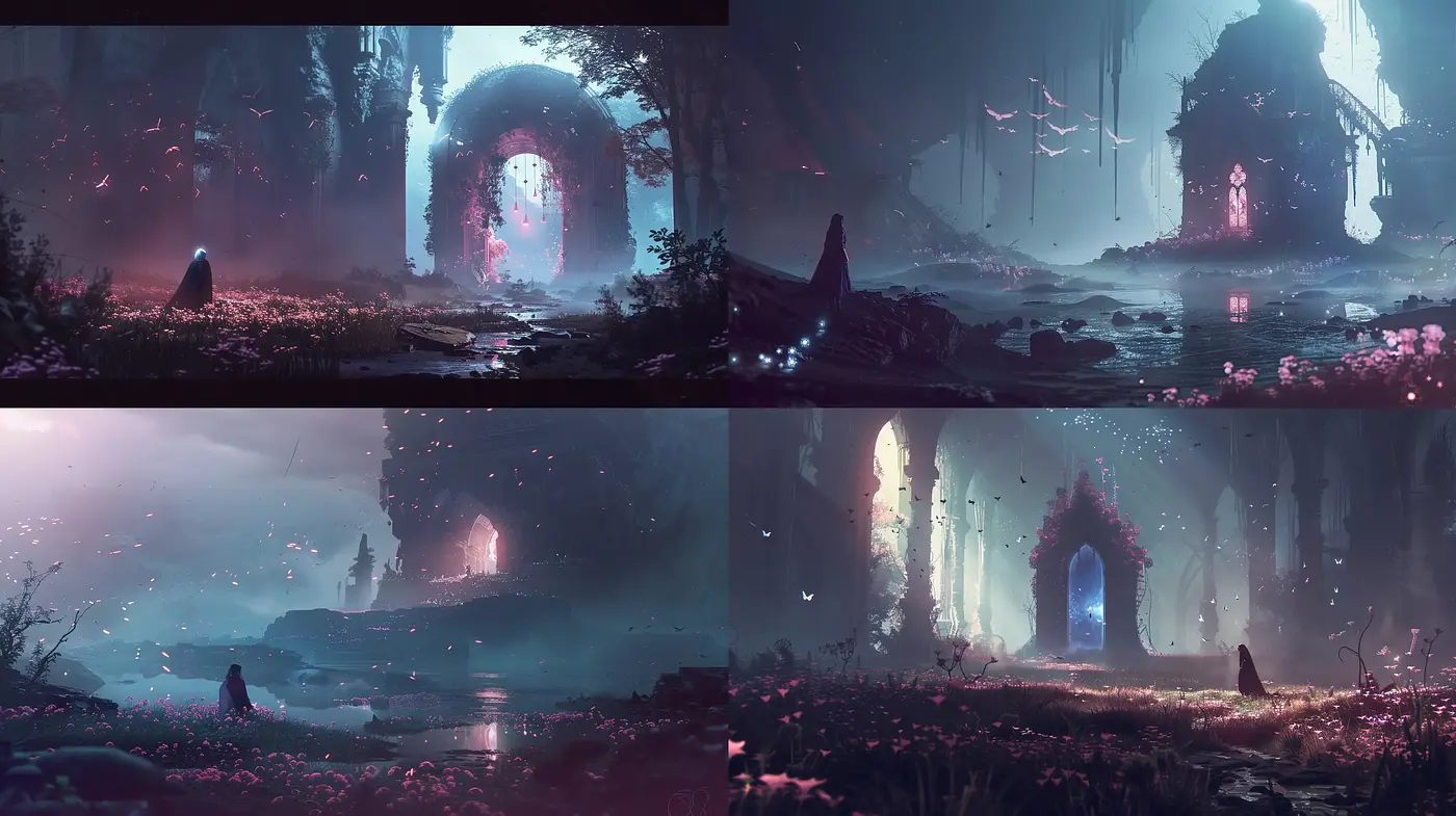 Ethereal Twilight: A Consistent Tableau of Dreamlike Serenity - Midjourney sref style