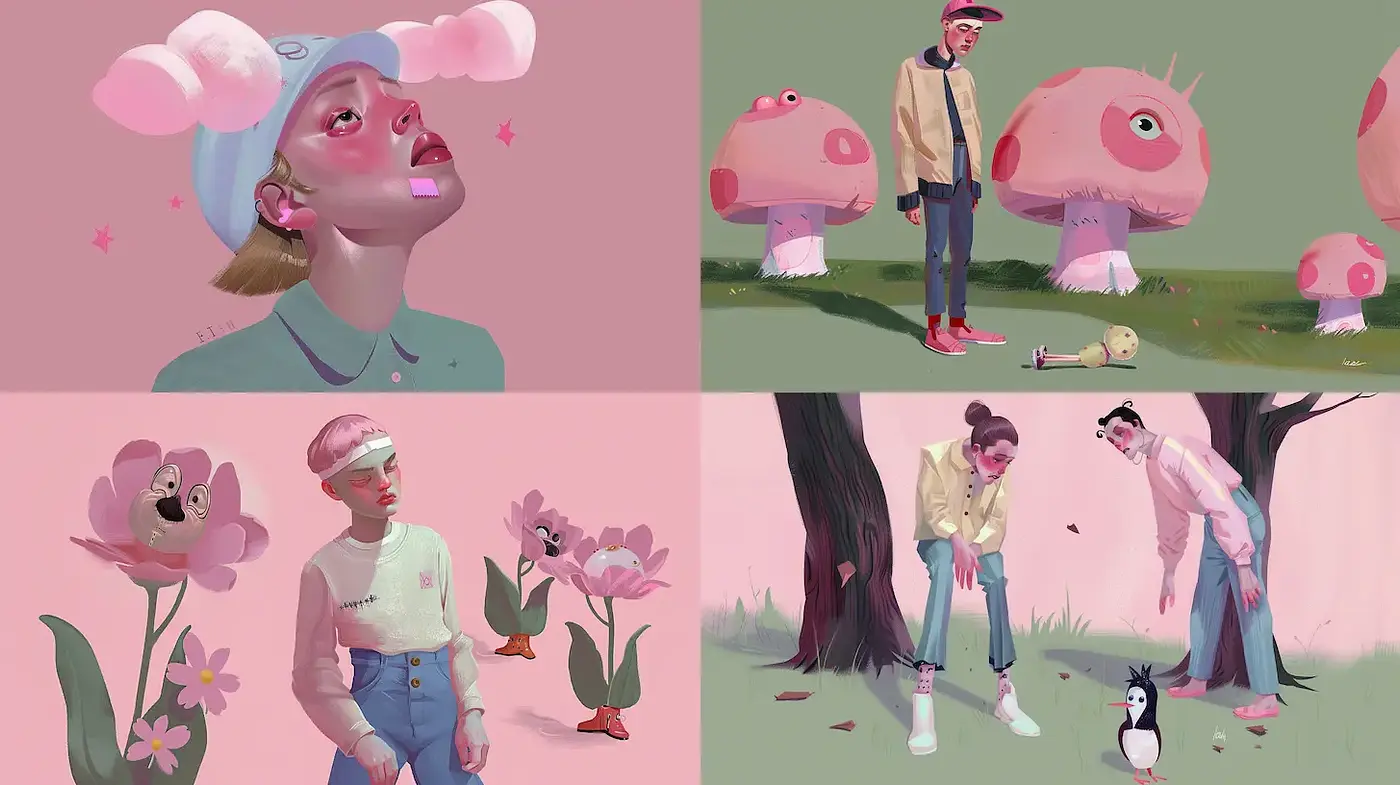 Contemporary Playful Surrealism with Whimsical Undertones - Midjourney sref style