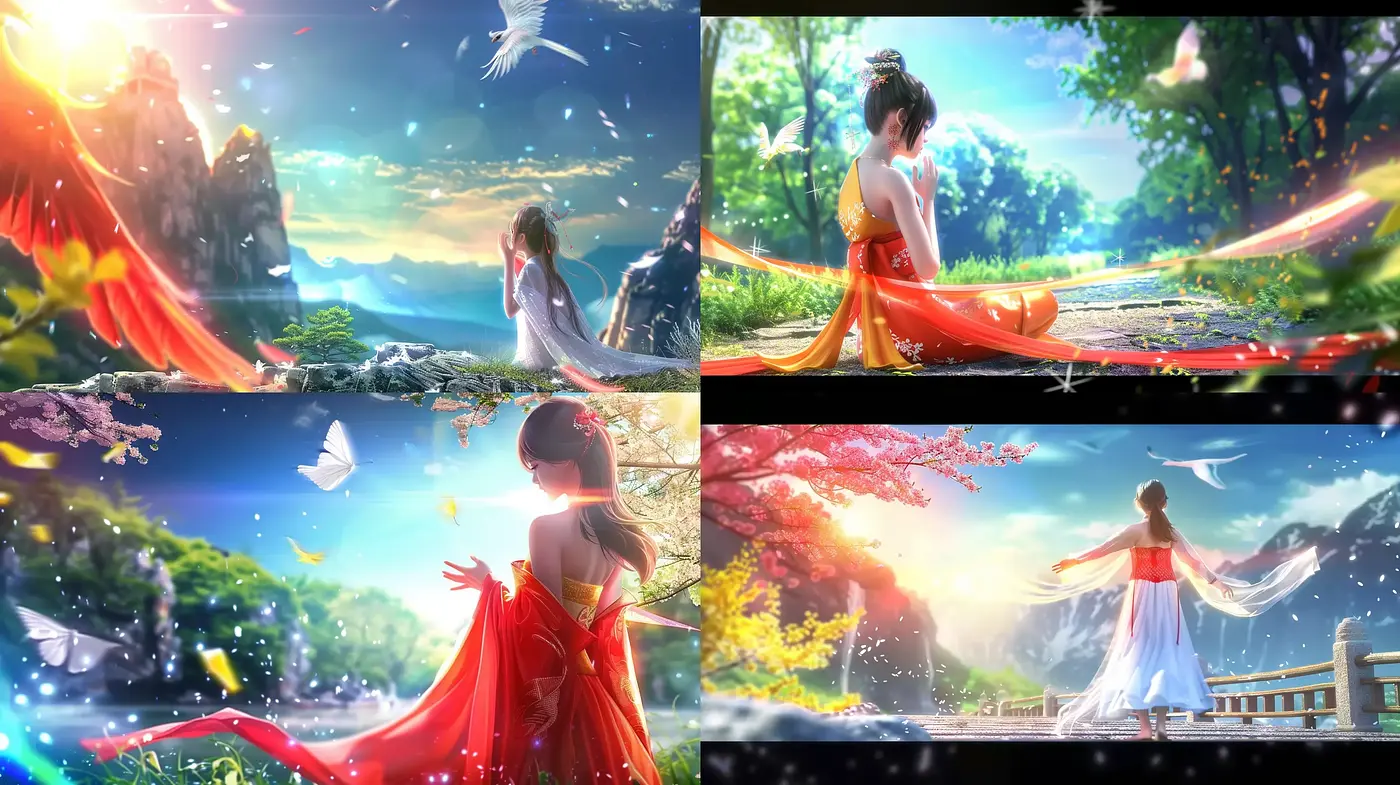 Ethereal Illumination of Serenity: A Fusion of Anime and Nature's Ephemeral Light - Midjourney sref style