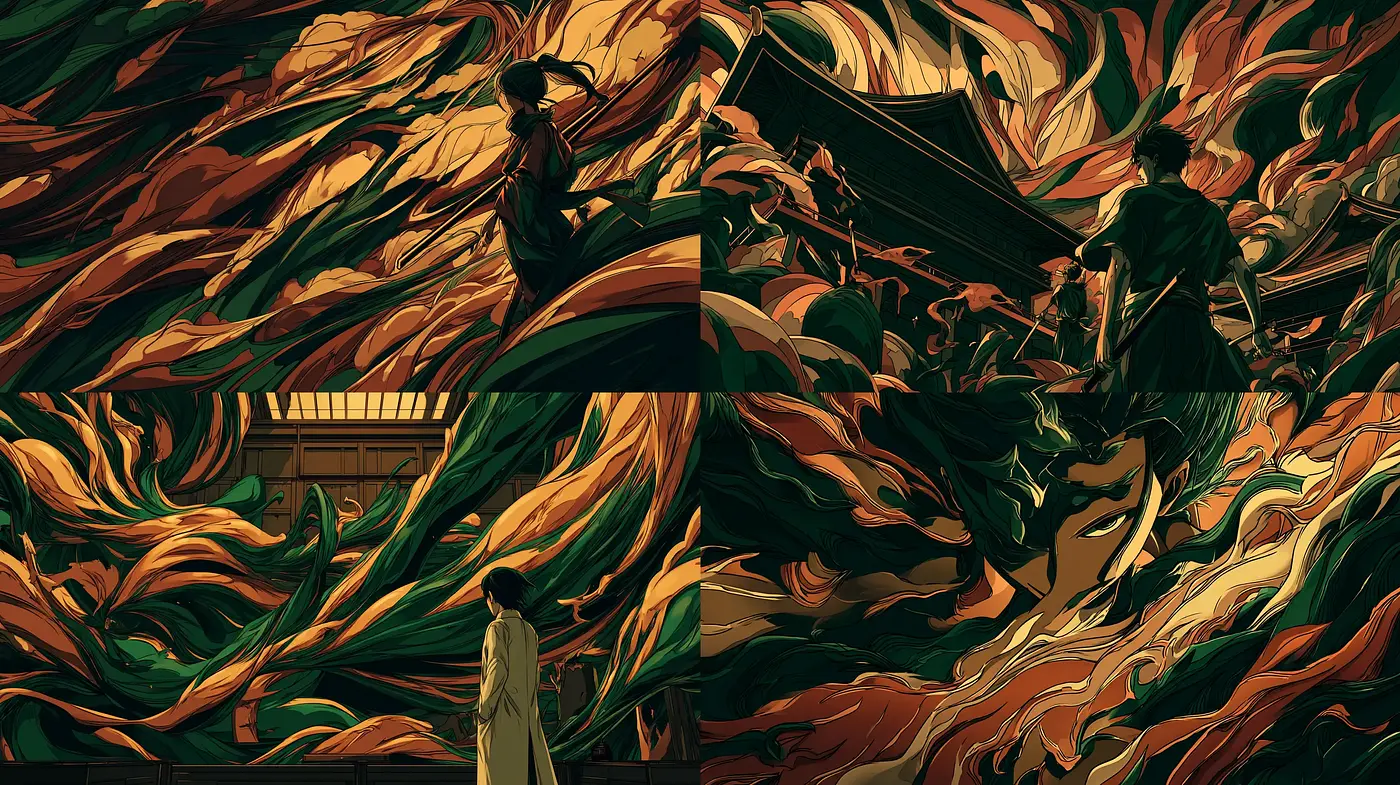 Dynamic and Evocative Visual Storytelling with Layered Environments - Midjourney sref style
