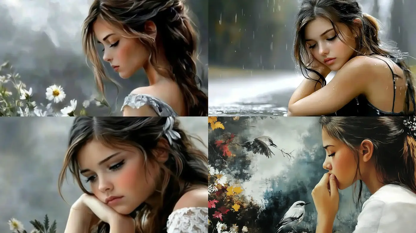 Whimsical Raindrop Reflection: A Fusion of Photorealism and Impressionist Textures - Midjourney sref style
