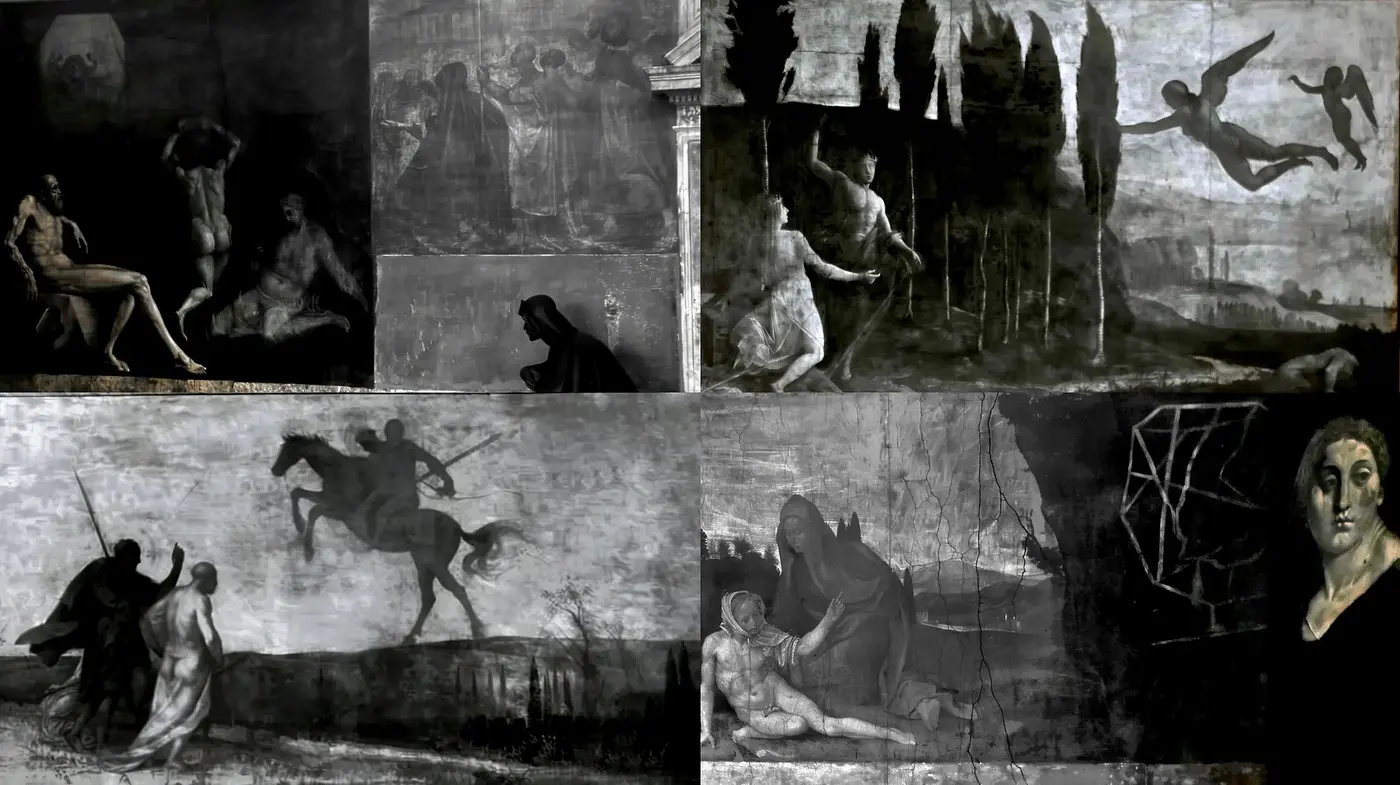 Monochromatic Elegy: Textural Homage to Gothic Shadows and Silhouettes - Midjourney sref style