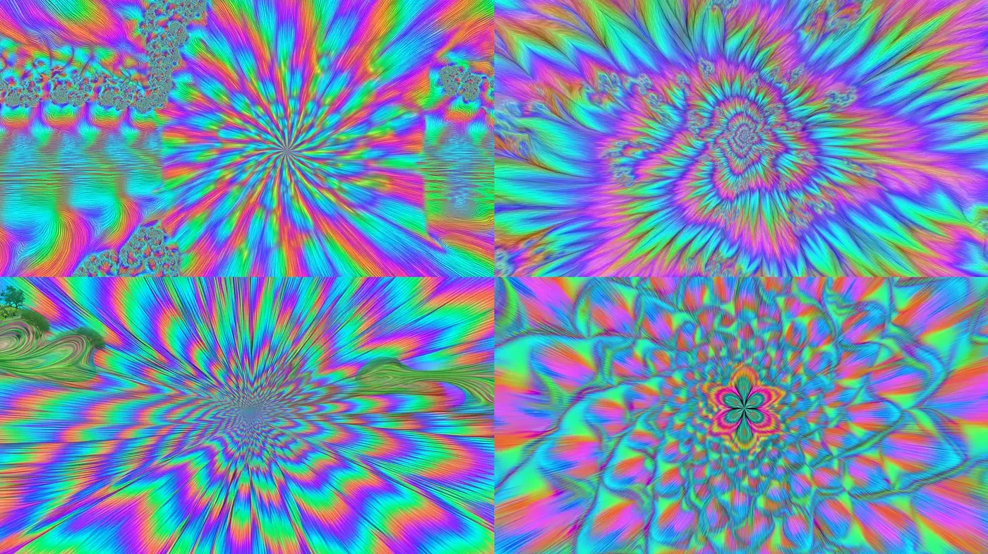 Colorful and Abstract Psychedelic Patterns with a Trippy Vibe - Midjourney sref style