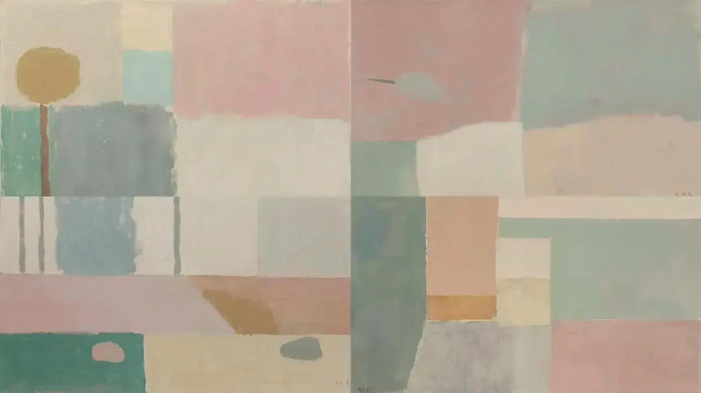 Tranquil Pastel Abstractions with a Contemporary Touch - Midjourney sref style