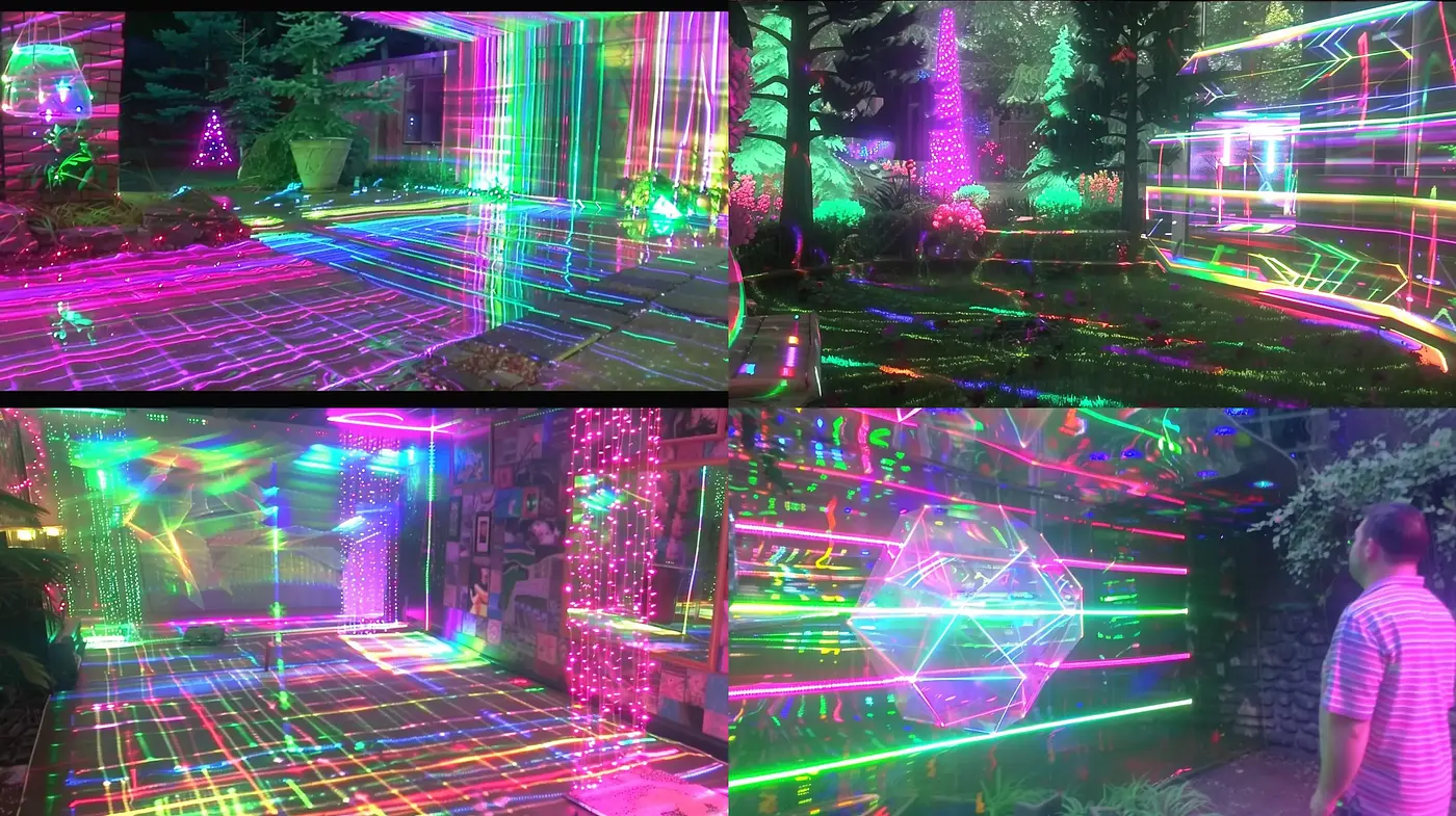 Neon Garden Dreamscapes: A Luminous Intersection of Nature and Technology - Midjourney sref style