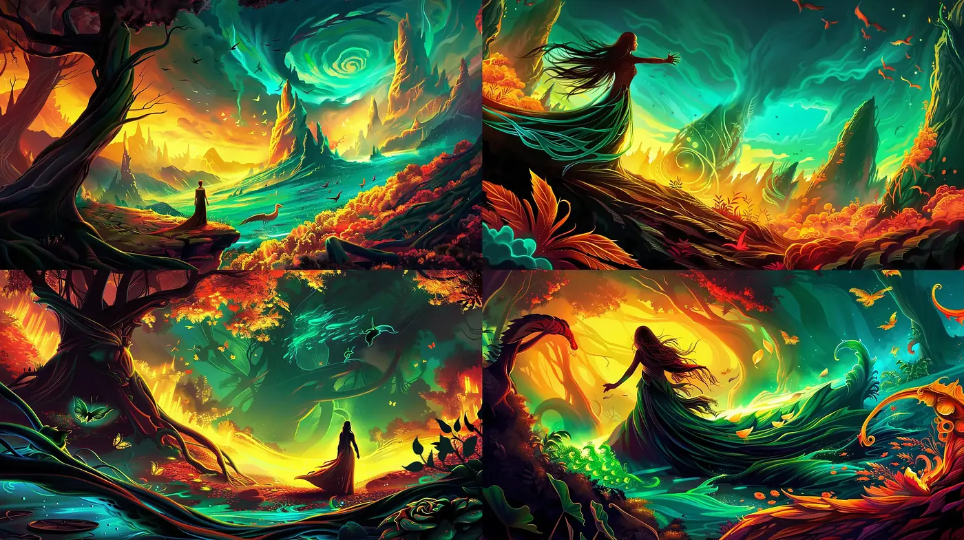Enchanted Vistas of a Surreal Dreamscape - Midjourney sref style