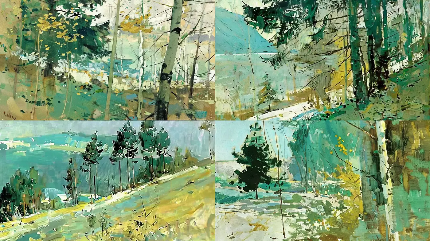 Abstracted Impressions of Natural Landscapes - Midjourney sref style