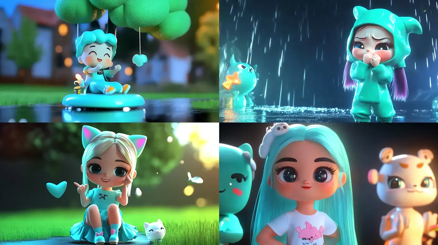 Luminous Whimsy: A Stylized Fusion of Gloss and Charm - Midjourney sref style