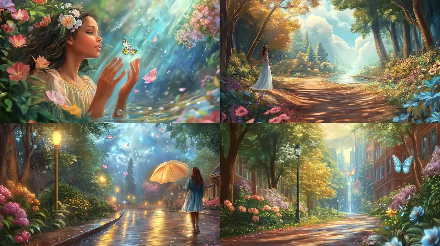 Enchanted Nature and Light in Whimsical Realism - Midjourney sref style