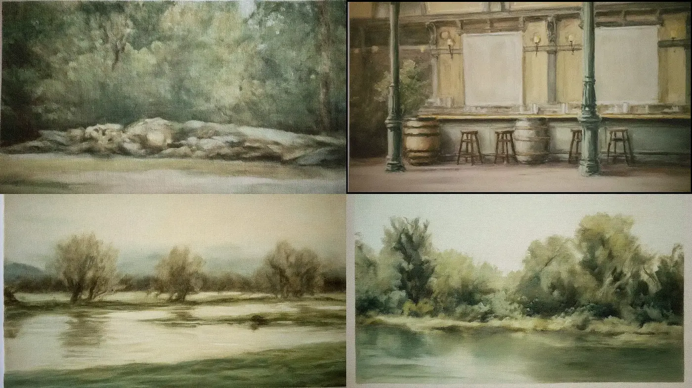 Serene and Whimsical Landscape Aesthetics with Muted Earthy Tones - Midjourney sref style