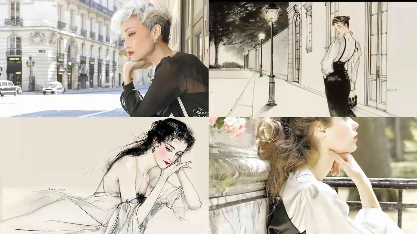 Elegant and Ethereal Portrayals with a Vintage Flair - Midjourney sref style