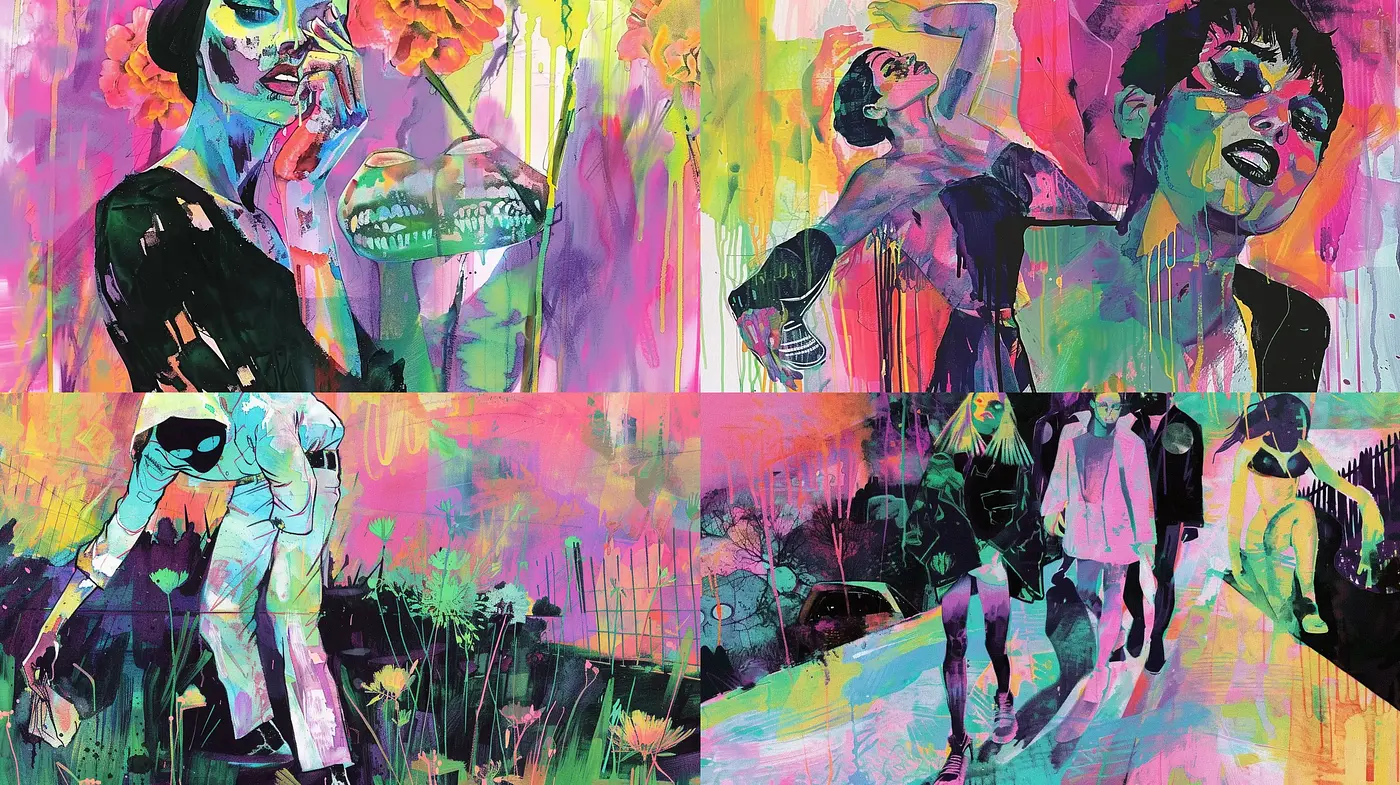 Abstract Expressionist Fusion with a Contemporary Urban Twist - Midjourney sref style