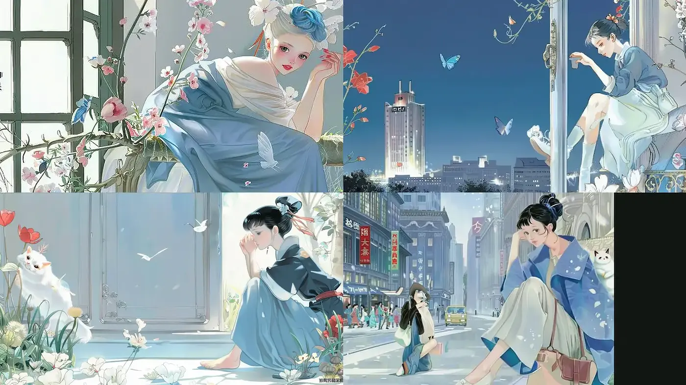 Serene and Dreamy Aesthetic with Contemporary Influences - Midjourney sref style