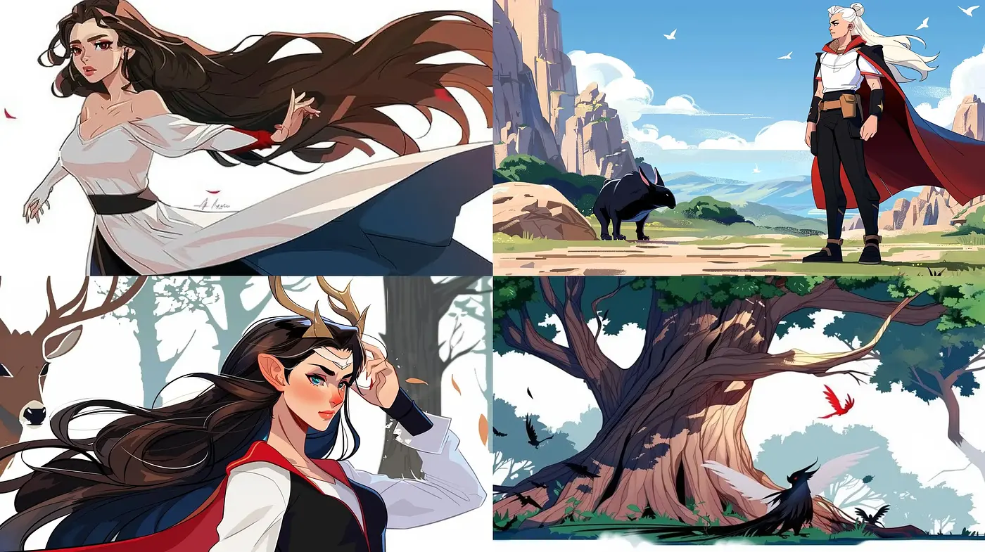 Serene Elegance in Stylized Natural Fantasy - Midjourney sref style