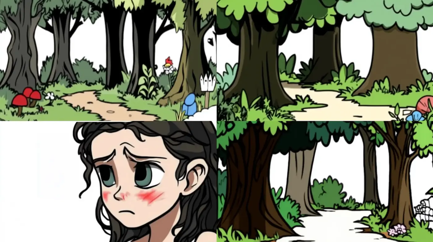 Whimsical Forest and Expressive Characters in Stylized Animation - Midjourney sref style