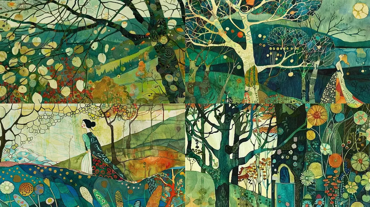 Ethereal Dreamscape Synthesis with Harmonious Nature-Inspired Patterns - Midjourney sref style