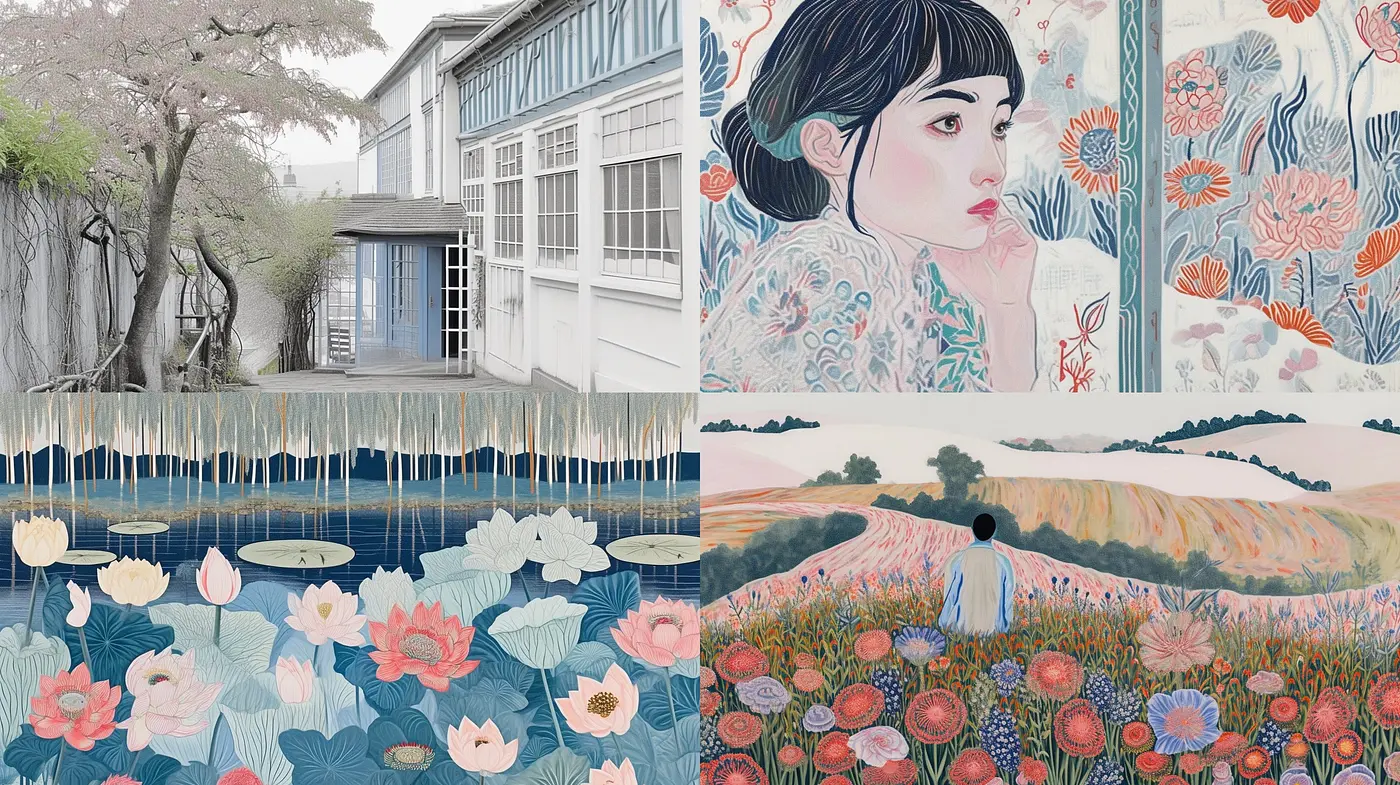 Ethereal Pastel Dreamscapes with a Touch of Nostalgia - Midjourney sref style