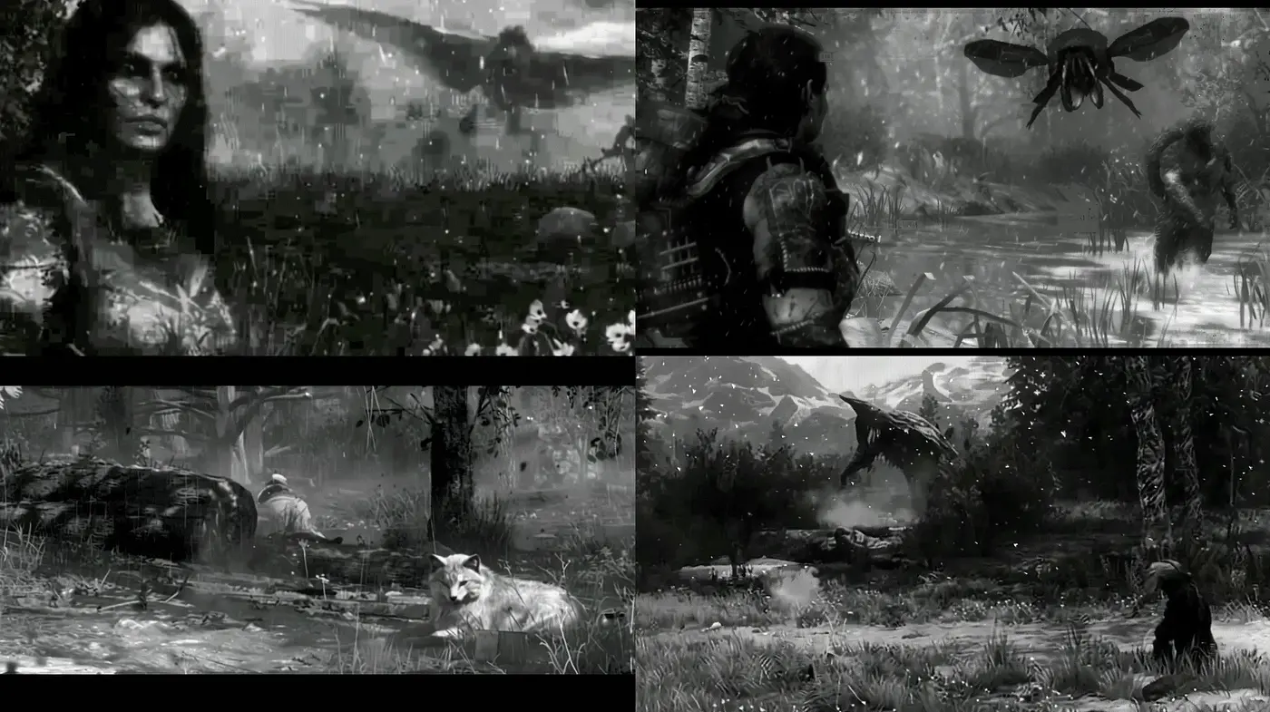 Monochromatic Ethereal Dreamscapes with Textural Brushwork - Midjourney sref style