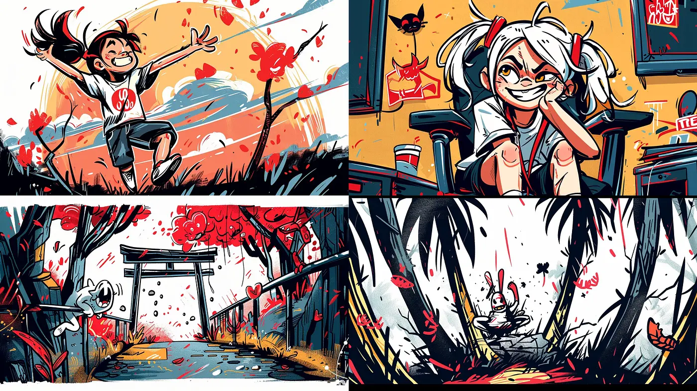 Dynamic Comic Book Fervor: A Fusion of Vivacity and Graphic Novel Aesthetics - Midjourney sref style