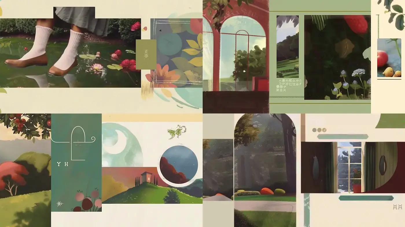 Charming and Whimsical Art Style with Nature Elements - Midjourney sref style