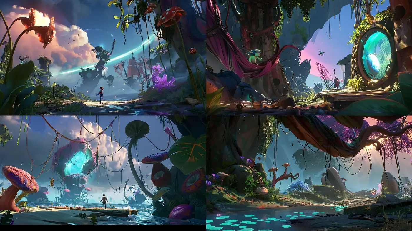 Enigmatic and Ethereal Fantasy Worlds - Midjourney sref style