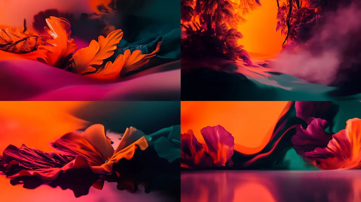 Surreal Vivid Dreamscapes with Luminous Contrasts - Midjourney sref style