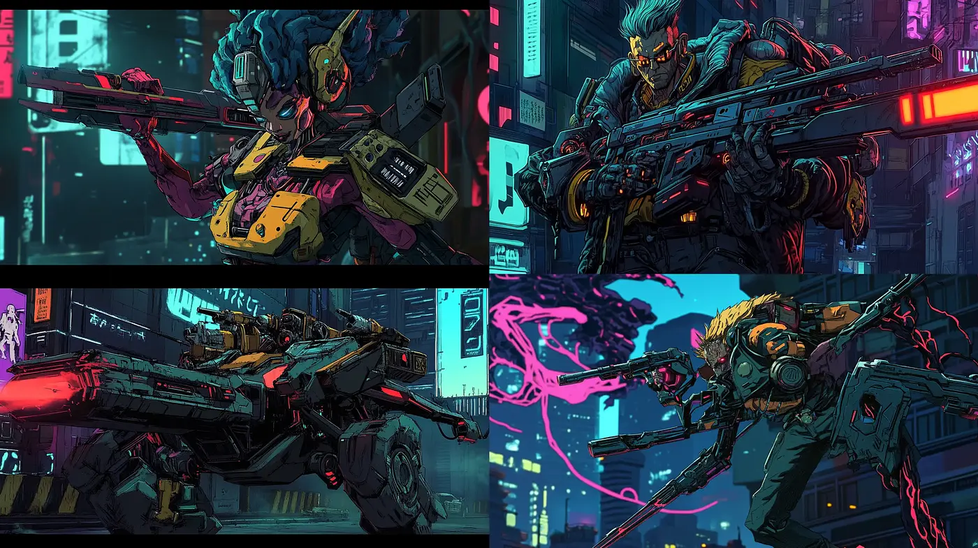 Cyberpunk Dreamscape: A Neon-Infused Homage to Digital Fantasies - Midjourney sref style