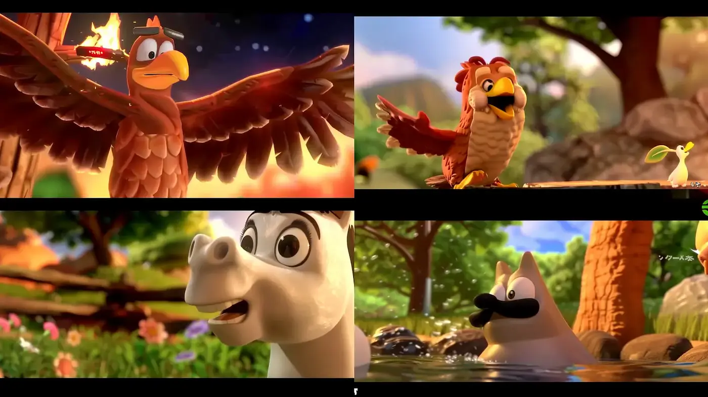 Vibrant and Cartoonish Animation with a Playful Nature Theme - Midjourney sref style