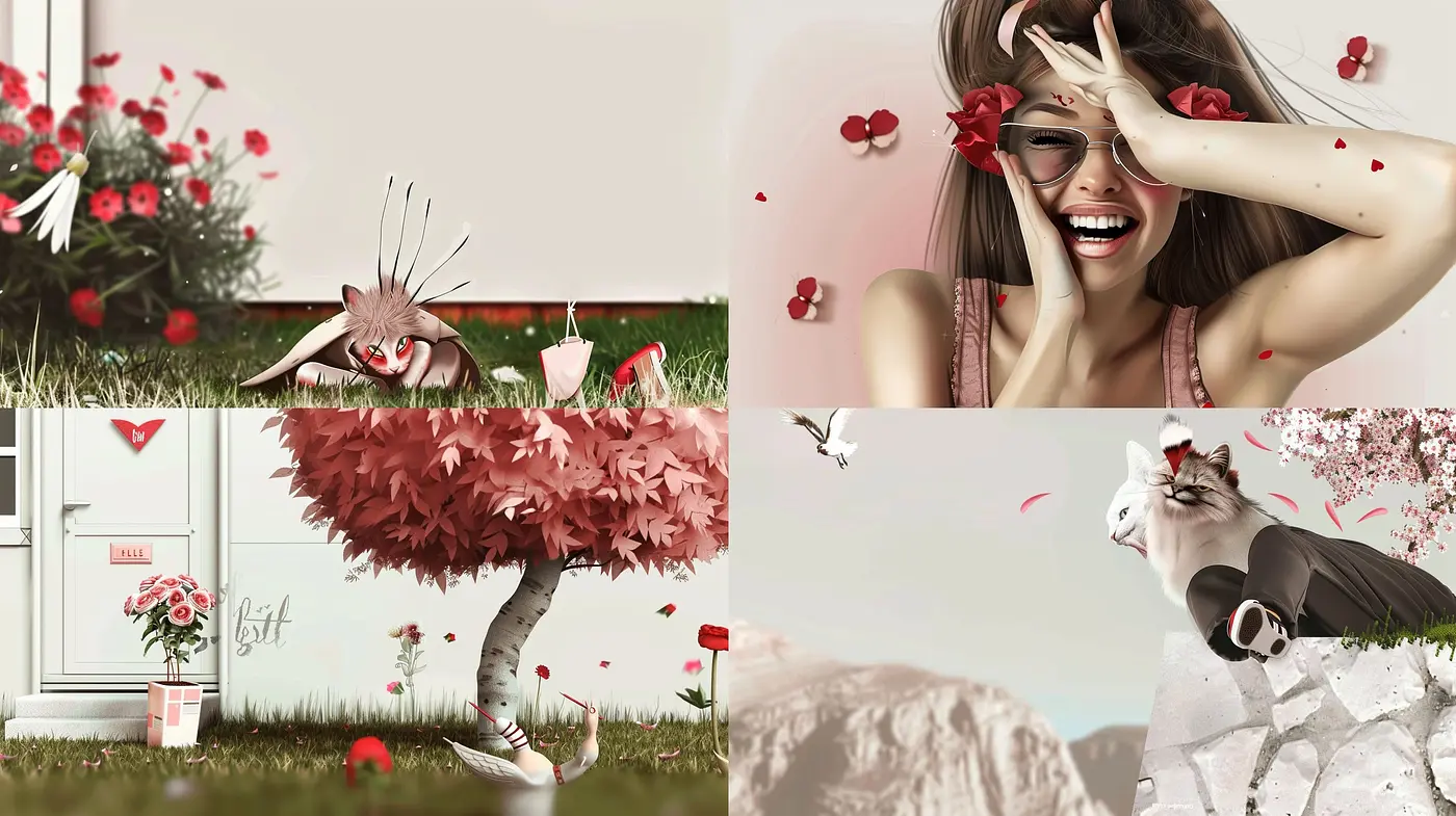 Whimsical Blush: A Harmonious Blend of Pastels and Surrealist Touches - Midjourney sref style