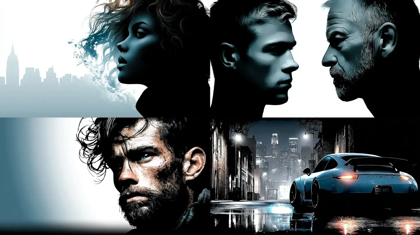 Cinematic Noir with a Modern Edge - Midjourney sref style