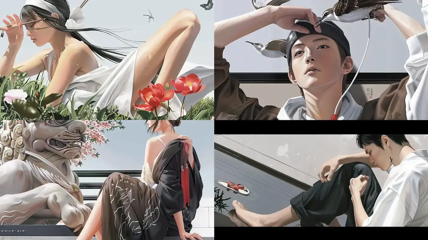 Contemporary East Asian Aesthetics with a Serene Touch - Midjourney sref style