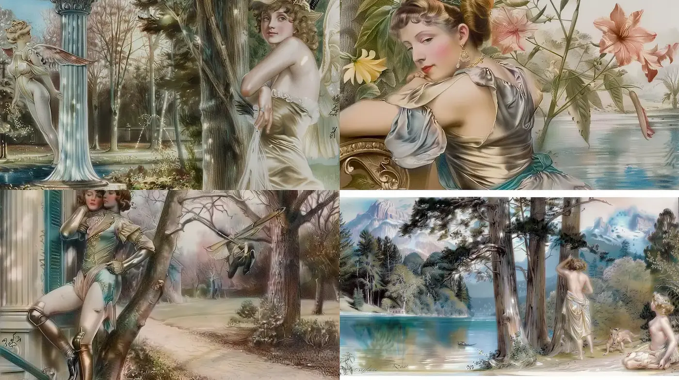 Aesthetic Elegance of Romantic Naturalism in Visual Art - Midjourney sref style