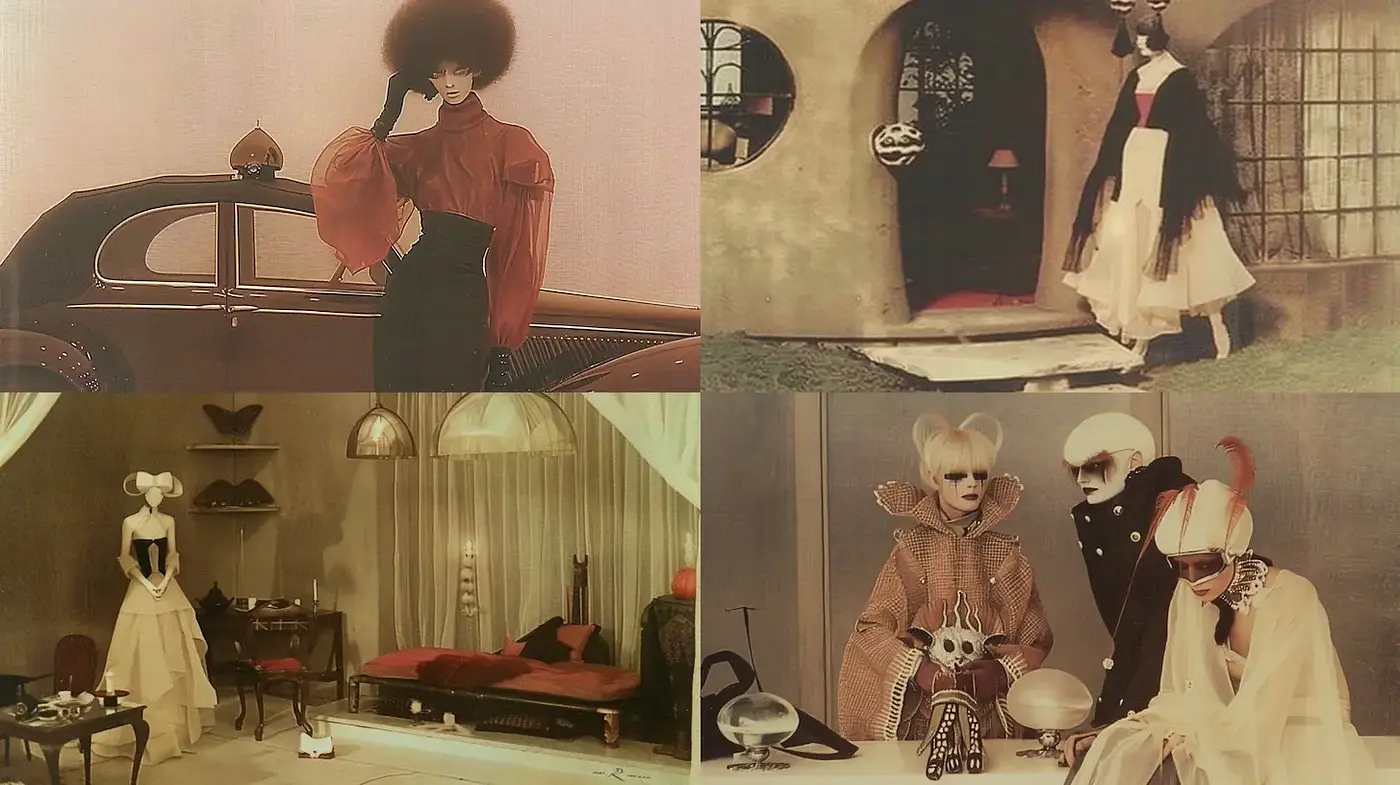 Surrealistic Fashion Photography with Retro Aesthetics - Midjourney sref style