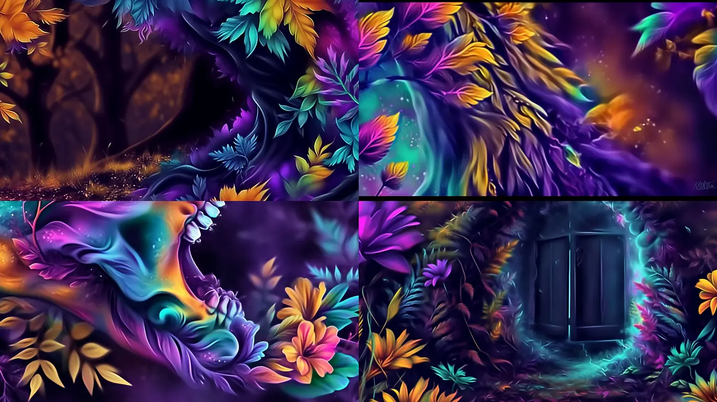 Surreal Ethereal Dreamscape: A Fusion of Vivid Hues and Fantasy Realms - Midjourney sref style