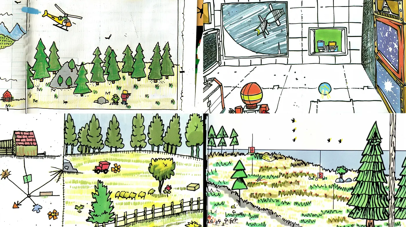 Sketchbook Chronicles: A Journey through Ink and Watercolor Dreams - Midjourney sref style