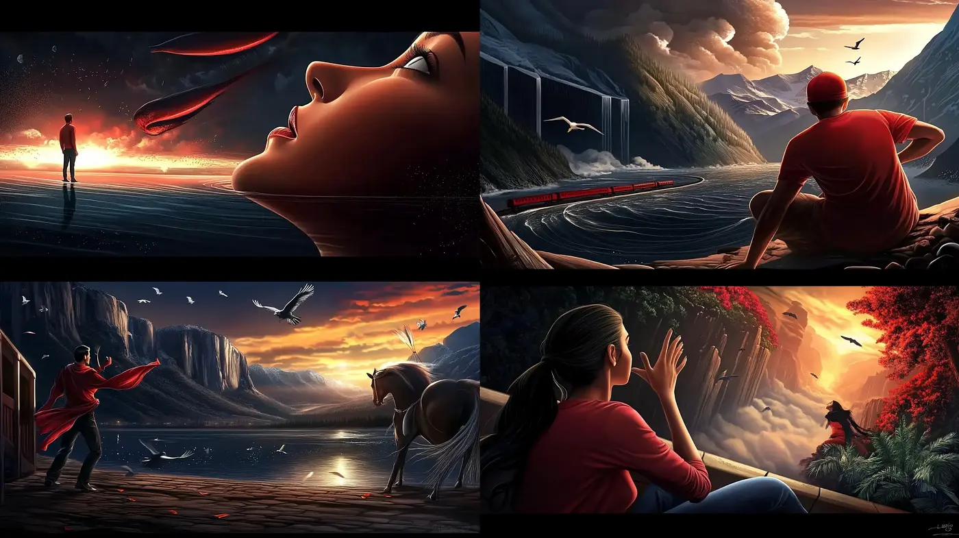 Cinematic Dawn to Dusk: A Journey Through Stylized Vistas - Midjourney sref style