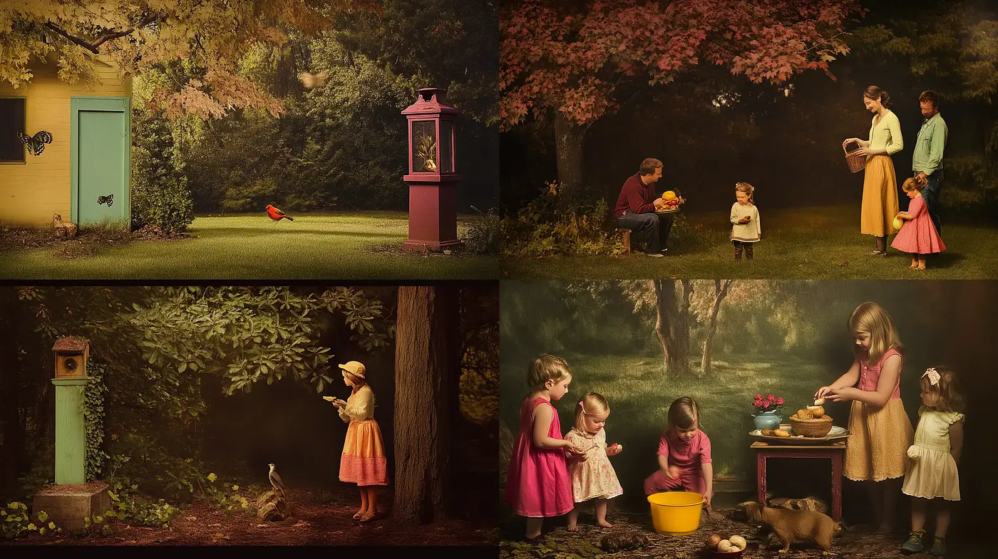 Ethereal Autumnal Hues and Enigmatic Storybook Essence - Midjourney sref style
