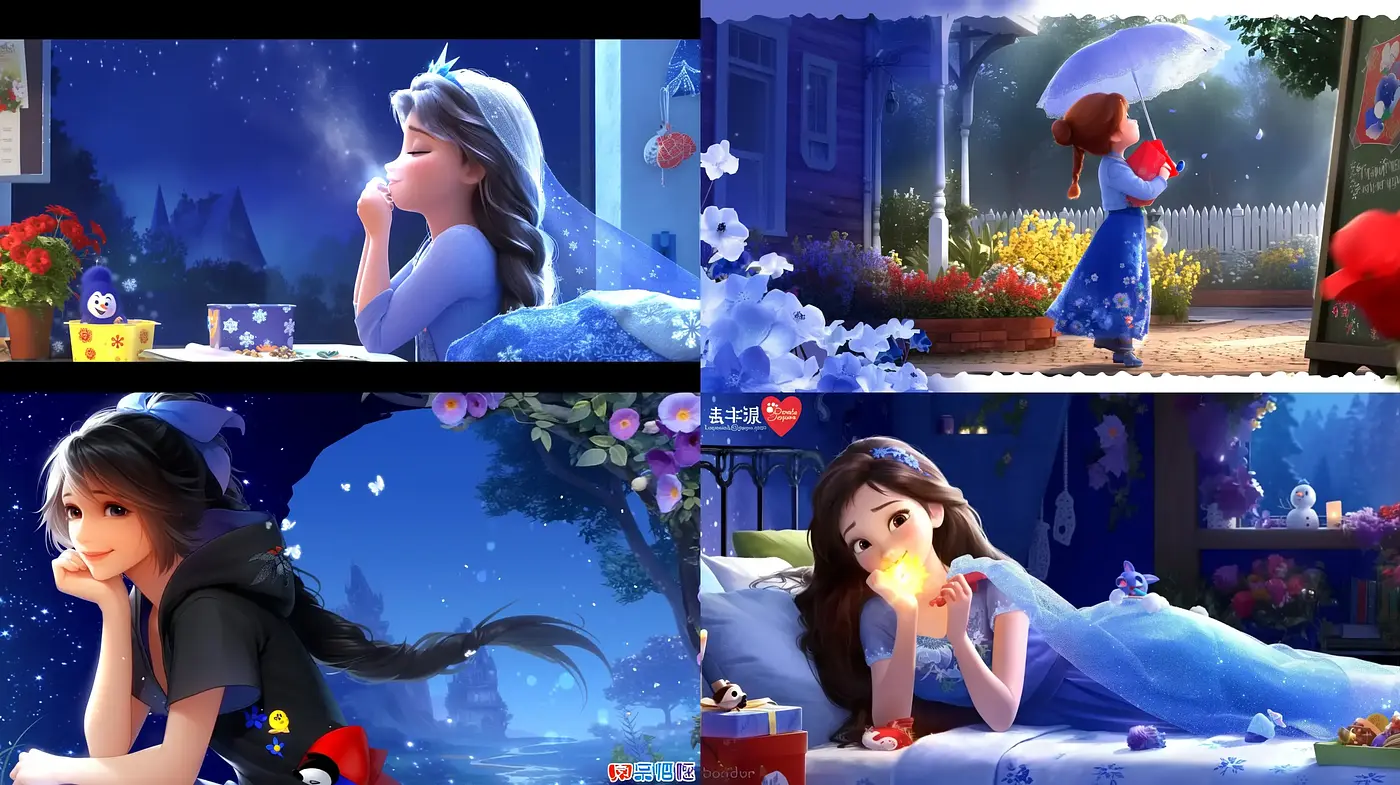 Whimsical Digital Dreamscape with Luminous Hues and Vivid Illustration - Midjourney sref style