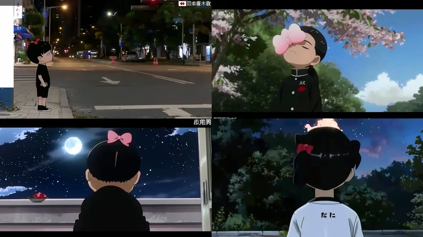 A Contemporary Animated Style with a Nostalgic and Dreamlike Aura - Midjourney sref style