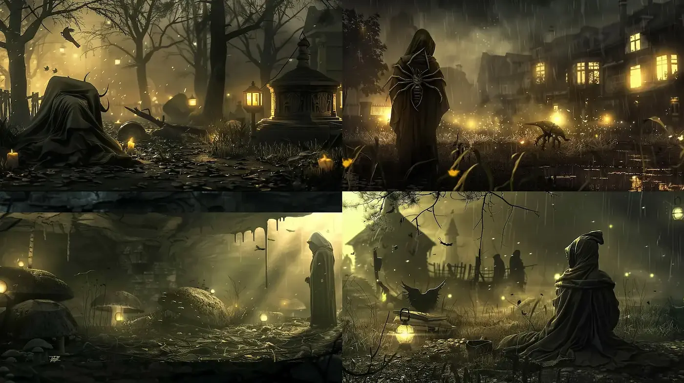 Eerie and Enigmatic Landscapes with a Supernatural Aura - Midjourney sref style