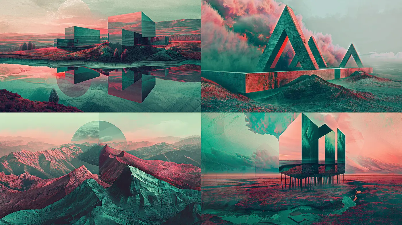 Surreal Pastel Dreamscape: The Synthesis of Tranquil Tones and Ethereal Terrains - Midjourney sref style