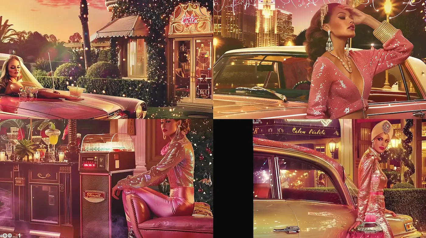Luxurious Retro Aesthetic Inspired by Classic Americana - Midjourney sref style