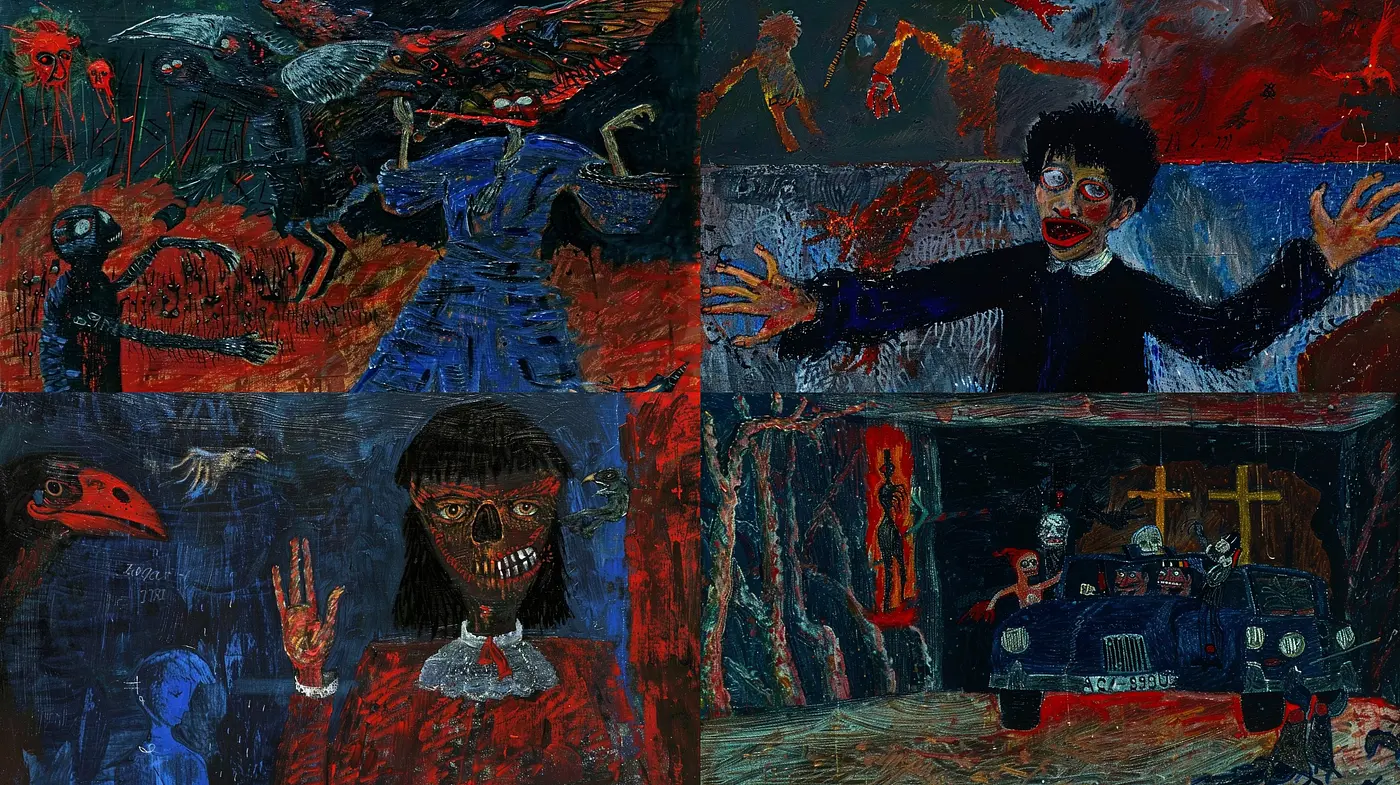 Synthesized Tapestry of Chromatic Intensity and Textured Emotional Resonance - Midjourney sref style