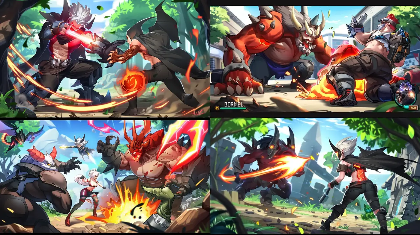 Dynamic Action-Packed Fantasy Illustrations - Midjourney sref style