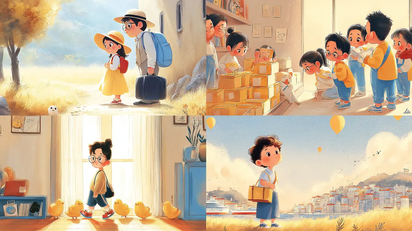 Whimsical and Luminous Illustrations with a Childlike Charm in Pastel Tones - Midjourney sref style