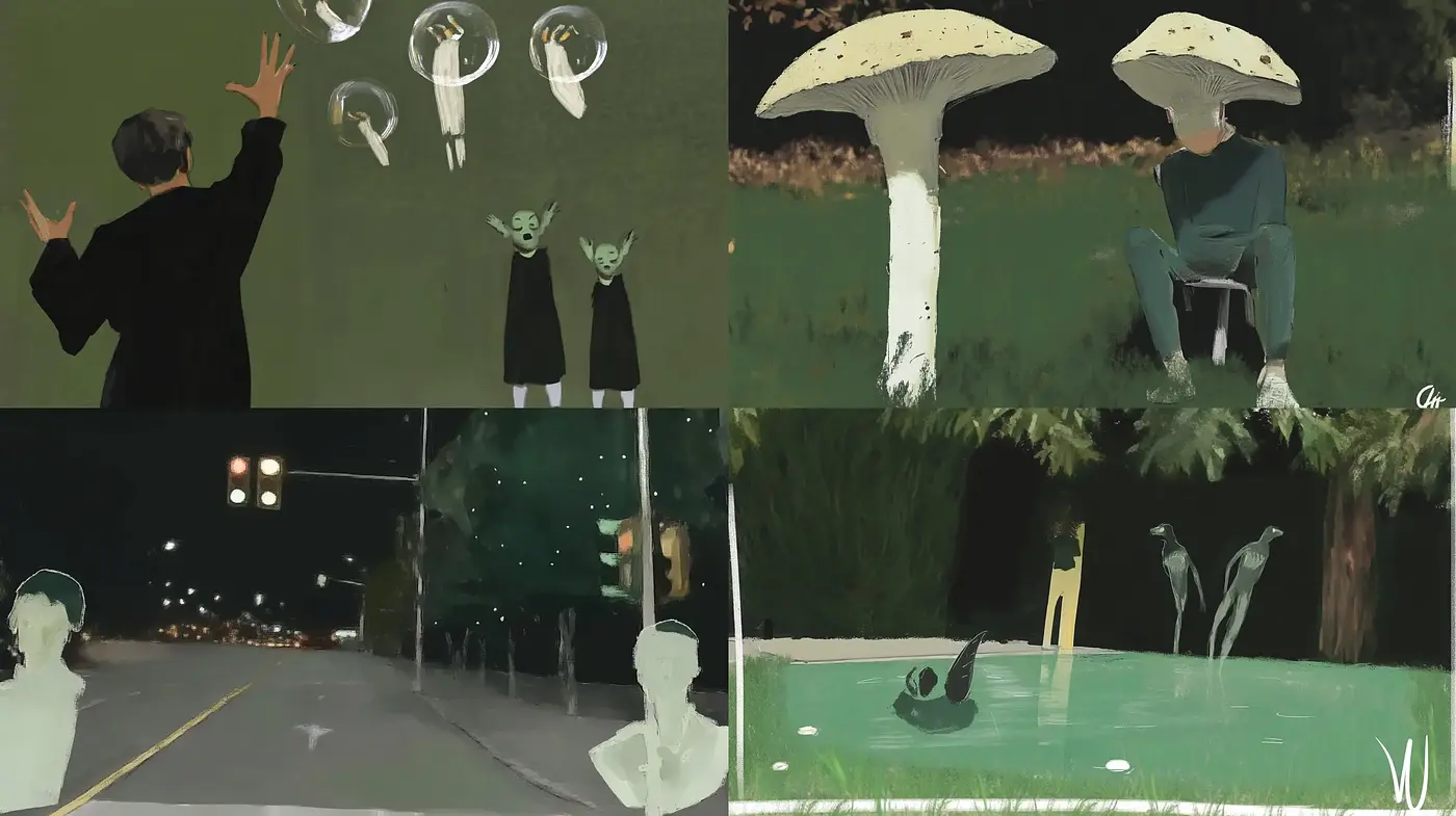 Ethereal Nightscape Renderings with Whimsical Overtones - Midjourney sref style