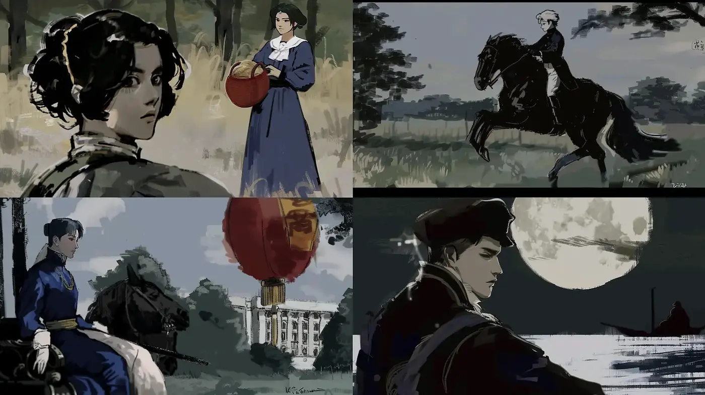 Ethereal imagery with historical undertones and a painterly quality - Midjourney sref style