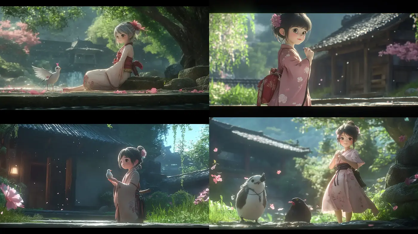 Serene Pastoral Elegance in Luminous Anime-Inspired Visions - Midjourney sref style