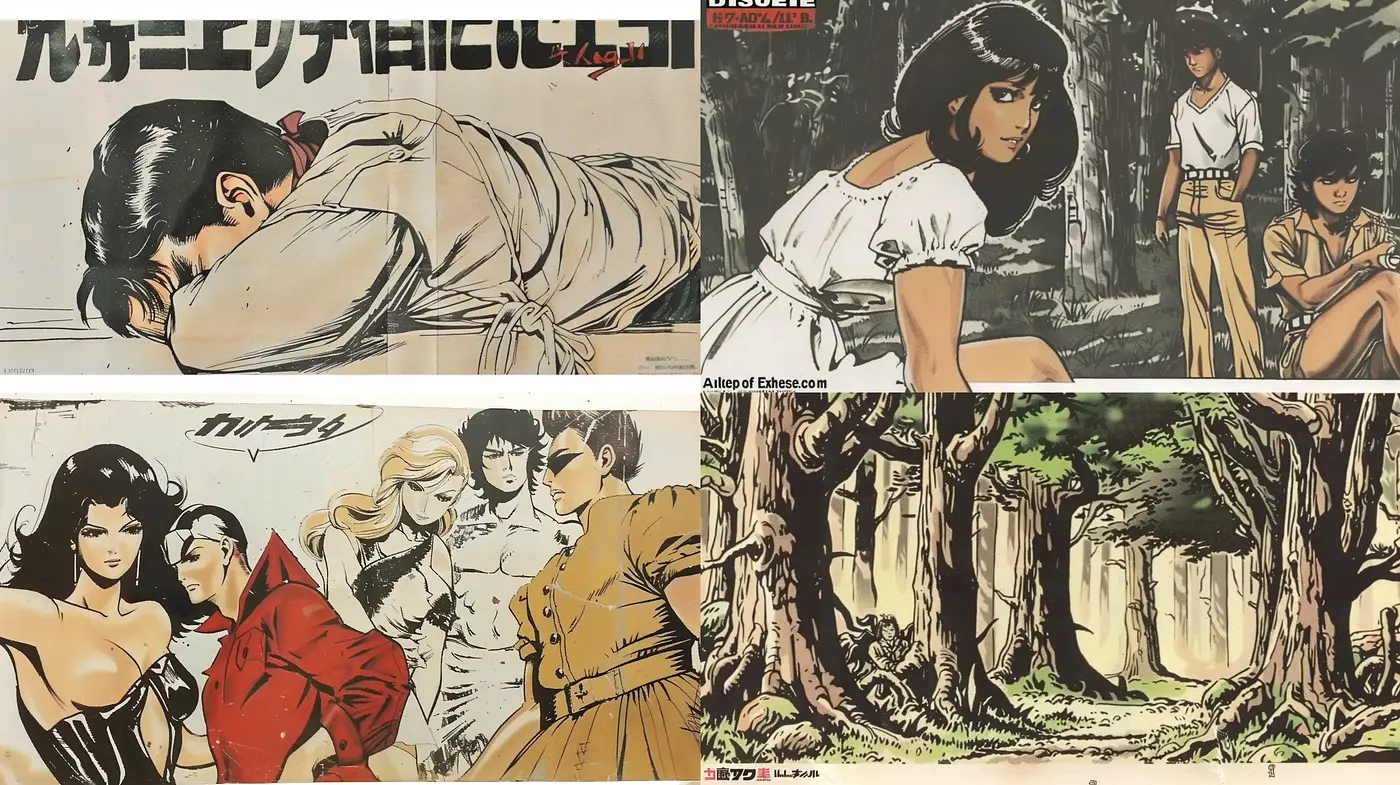 Classic Manga Aesthetic with a Retrofuturistic Undertone - Midjourney sref style