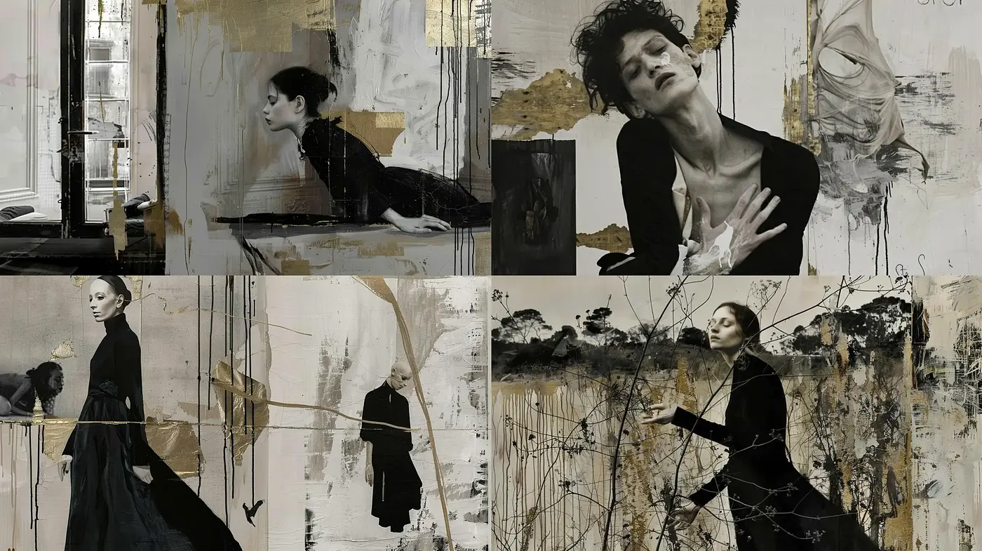 Elegiac Echoes of Abstract Expressionism and Modern Grunge - Midjourney sref style